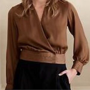Cropped wrap blouse